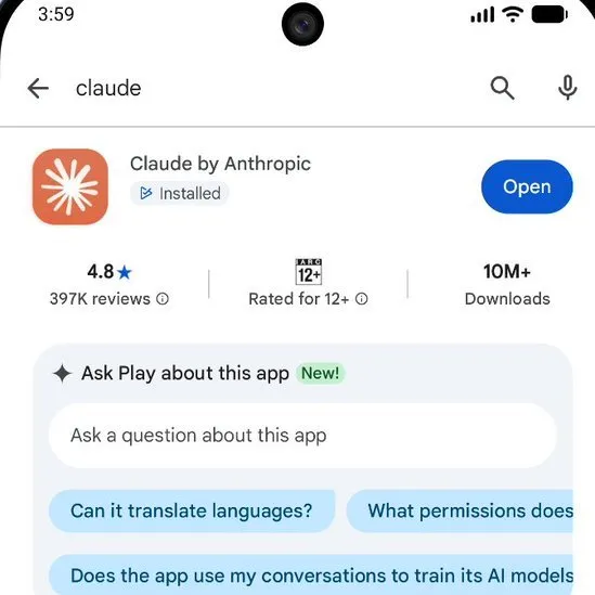 在 Google Play 中安装 Claude